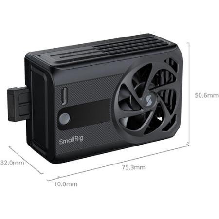 SmallRig 5328 - wentylator, chłodzenie do wybranych modeli Sony i Canon (hybrydowy z modułem chłodzącym) - wymiary